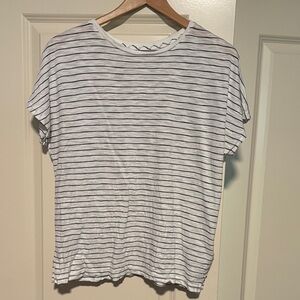 Madewell Black and White Striped Short Sleeve Tee